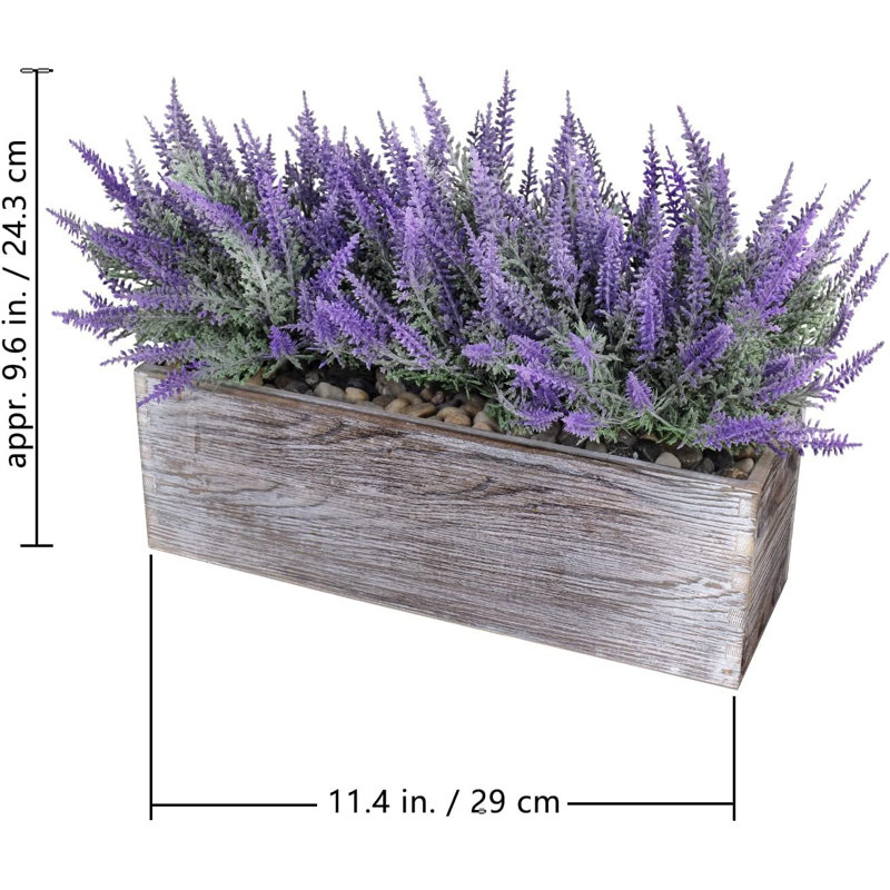 Centre de table rectangulaire en bois 14 po Lavender