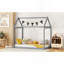 Lit simple en bois, gris
