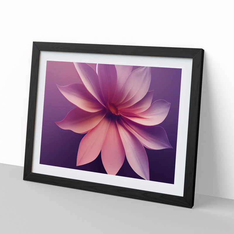Shining Modern Flower Art - Framed Print, Black, 25cm H x 34cm W x 2cm D