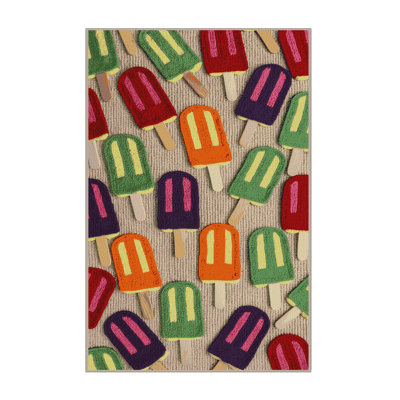 Washable Popsicle Desserts Area Rug