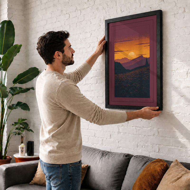 Desert Sunset Minimalist - Print, Unframed, A4 - 29.7 x 21.0 cm