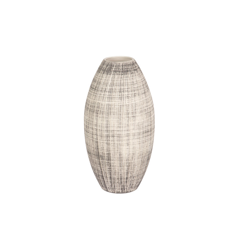BROWN CERAMIC VASE, overall height- 30cm