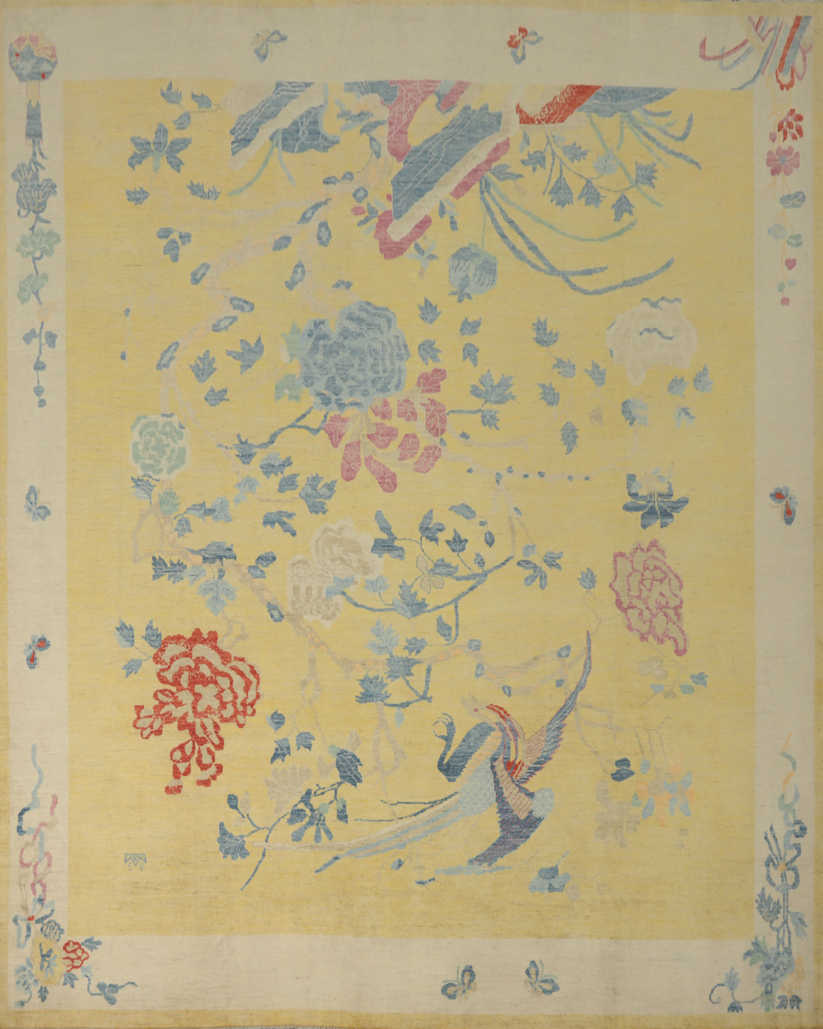Rugsource Floral Art Deco Vegetable Dye Large Rug 14x14 | Wayfair