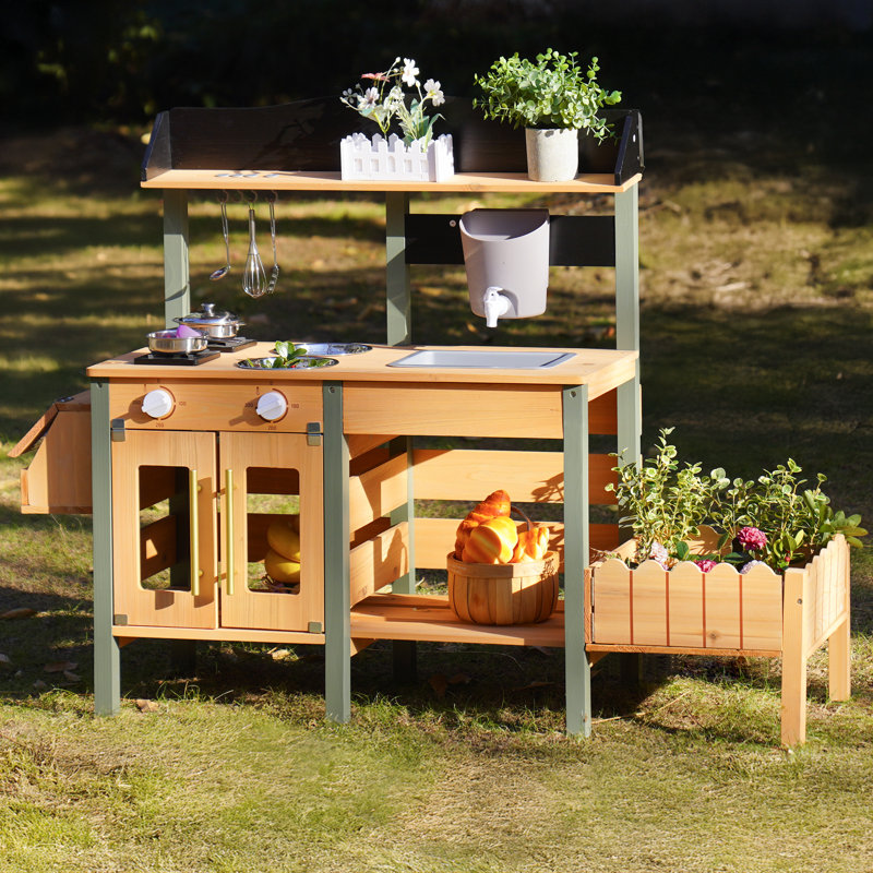 Cuisine de boue avec boîte d'observation pour insectes et jardinière, cuisine pour tout-petits