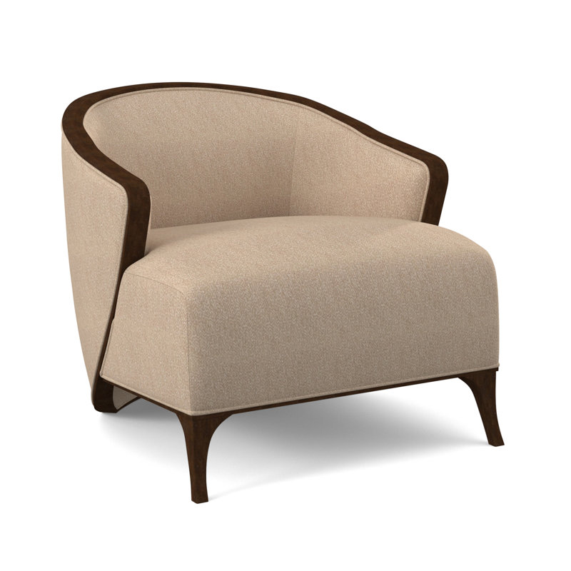 Fauteuil demi-tonneau Penegrine, Noyer noir, Galet Chartres
