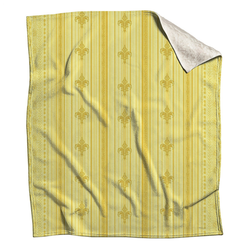 Couvertures jaunes Fleur De Lis, 60in W x 80in H
