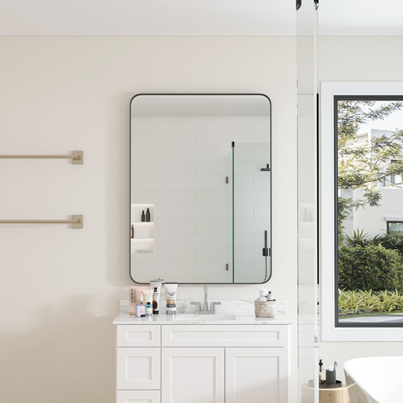 Miroir de salle de bain mural noir