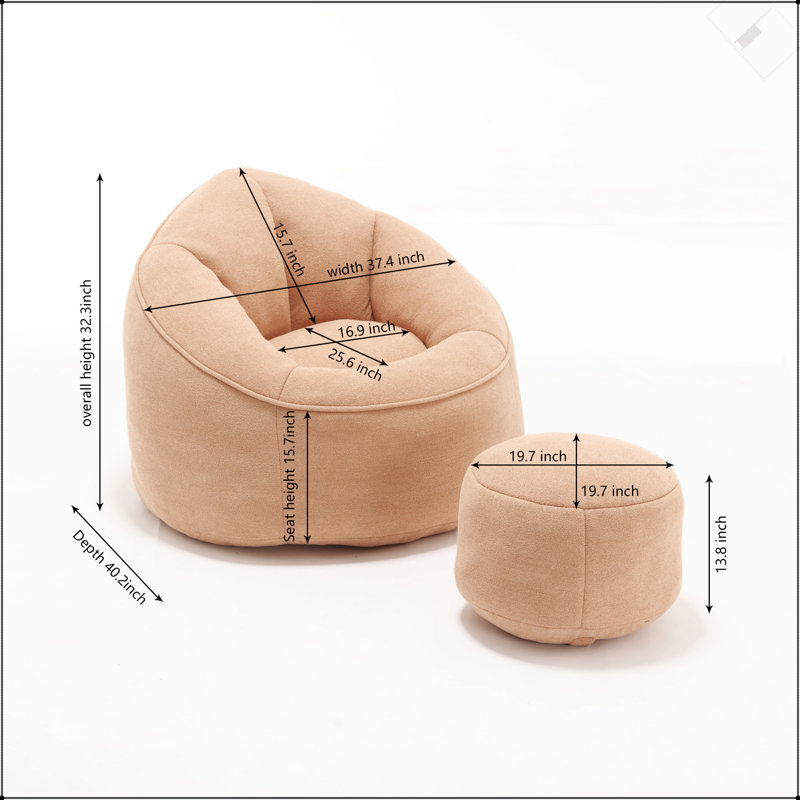 Fauteuil à billes en mousse haute pression avec repose-pieds rembourré pour un confort ultime et un design moderne