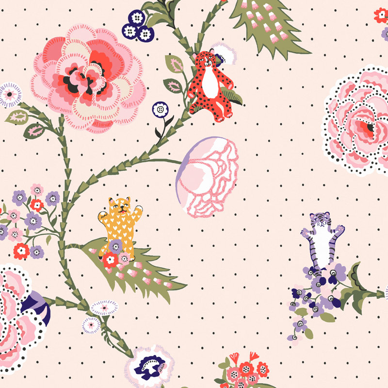 Cath Kidston Catnip Neutral Wallpaper, Neutral