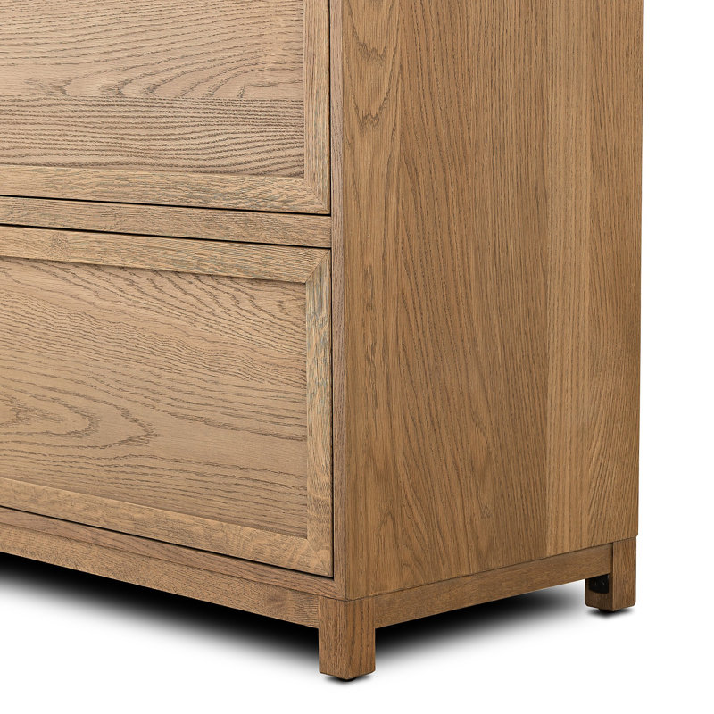 Millie Bookcase-Drifted Matte Black Veneer, Drifted Oak Solid