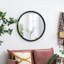 Miroir circulaire 32 po avec cadre perlé en métal