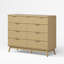 Commode double à 9 tiroirs Adkins, large commode en bois cannelée pour le rangement dans la chambre à coucher-1168422931