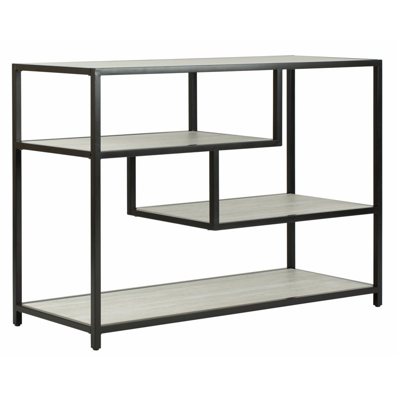 Reese 42'' Console Table, Black, Light Beige