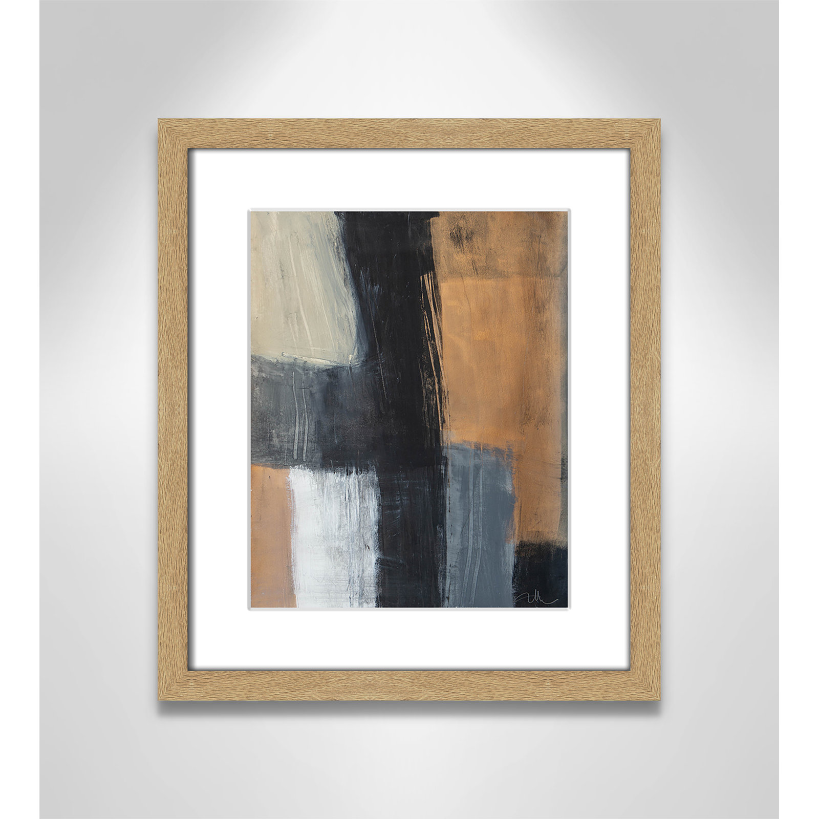 Metallic Slate II by Casa Fine Arts, Natural Woodgrain Picture Framed, 15" H x 13" W x 1.25" D