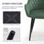 Faux Leather Upholstered Arm Dining Chair Featuring Diamond Quilted Stitching and Tapered Metal Legs-1108597844-1108597847