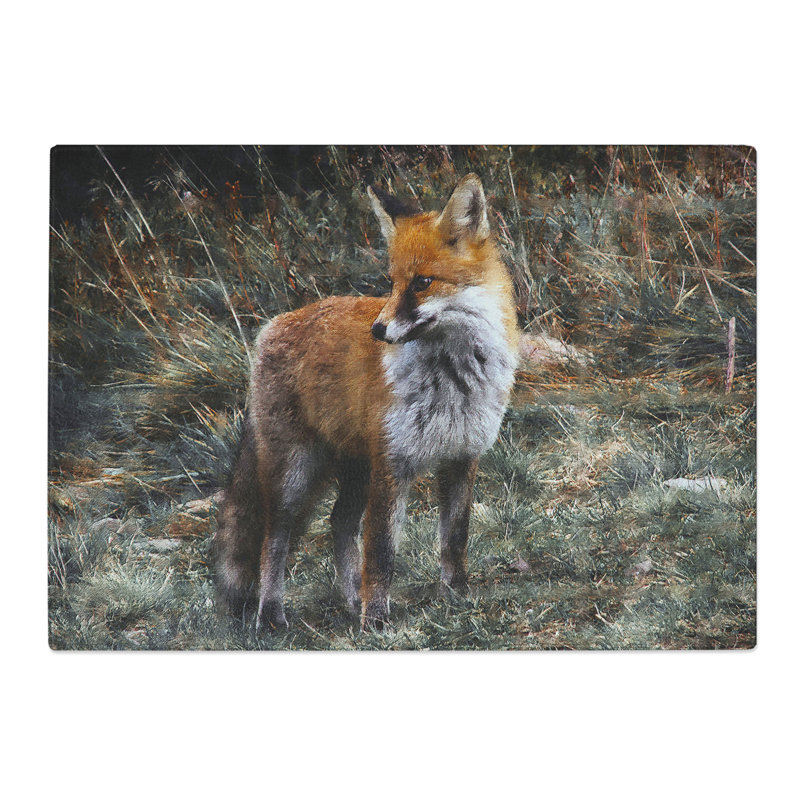 Red Fox Vol.2 Painting Chopping Board, 0.4cm H x 28.5cm W x 39cm L