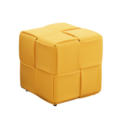 Velours côtelé jaune, matériau doux à haute résilience, peut être utilisé comme siège supplémentaire, aucun assemblage de repose-pieds n'est requis, matériau tissé idéal pour les chambres à coucher et les chambres de bébé
