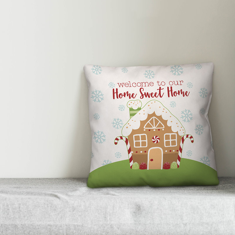  Coussin Home Home, 16 po x 1 po, Housse de coussin seulement - Insert