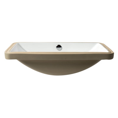 Alfi Brand 16.75'' White Ceramic Rectangular Bathroom Sink with Overflow