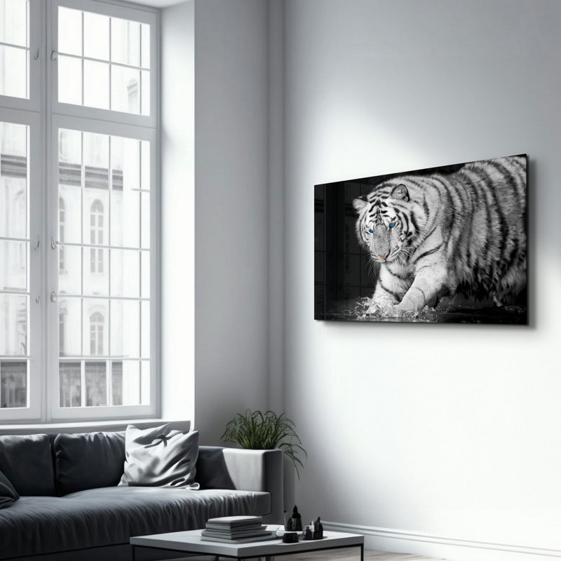 Élégante peinture murale en verre trempé de 13,8 po x 21,7 po | 100% verre trempé, épaisseur: 0,16 pouce | Imprimé UV pour des couleurs éclatantes | Parfait pour la décoration intérieure, le salon et les espaces de bureau