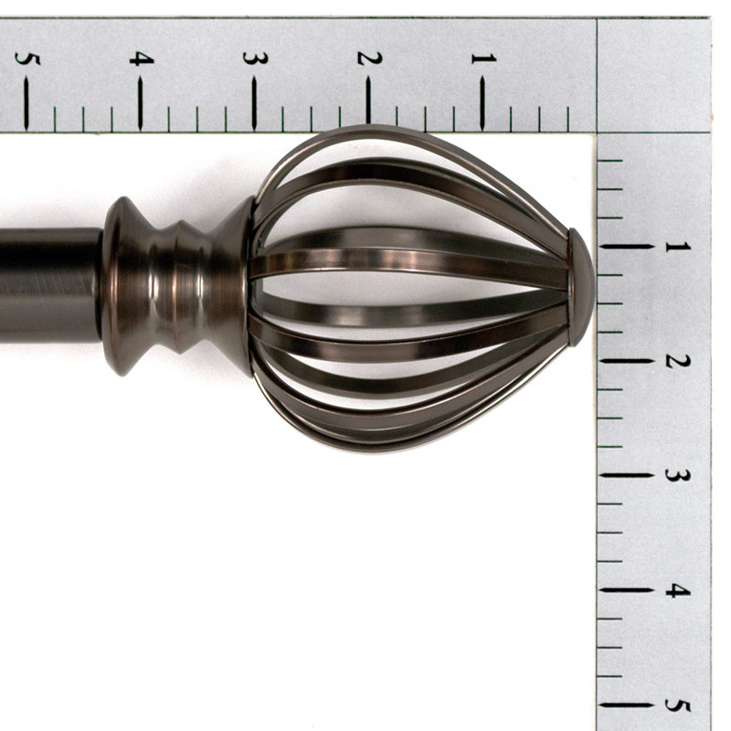 Tringle à rideaux double réglable en acier Cotrufello, Bronze plaqué brossé à l'huile