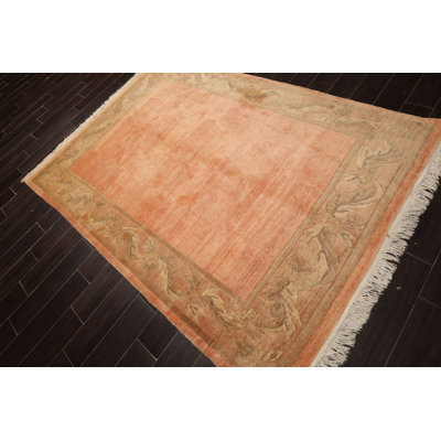 5'7''x8'3'' Hand Knotted Wool Tibetan Art Deco Kangri Rug