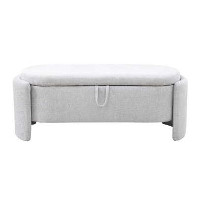 Shongopovi Pallid Sackcloth Upholstered Ottoman