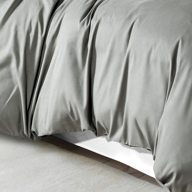 Marnisha Microfiber Duvet Cover Set with Pillowcases Included, Super King Duvet Cover Set +2 Pieces Included, Grey
