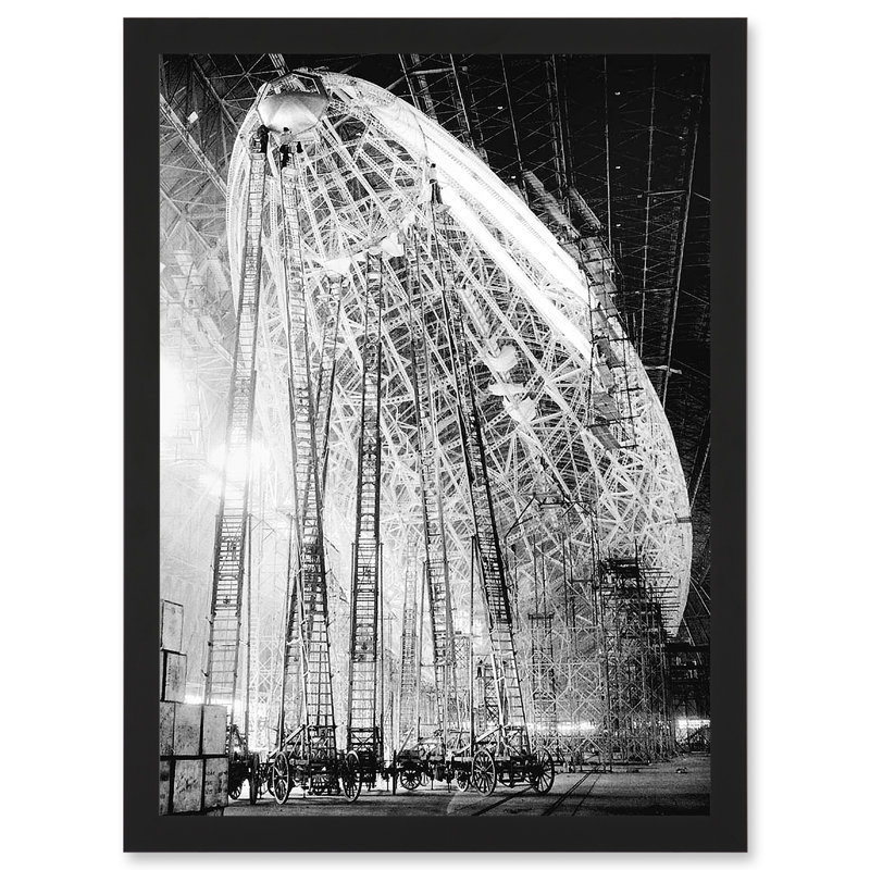USS Macon Airship Zeppelin Construction - Single Picture Frame Print, 45.5cm H x 33cm W