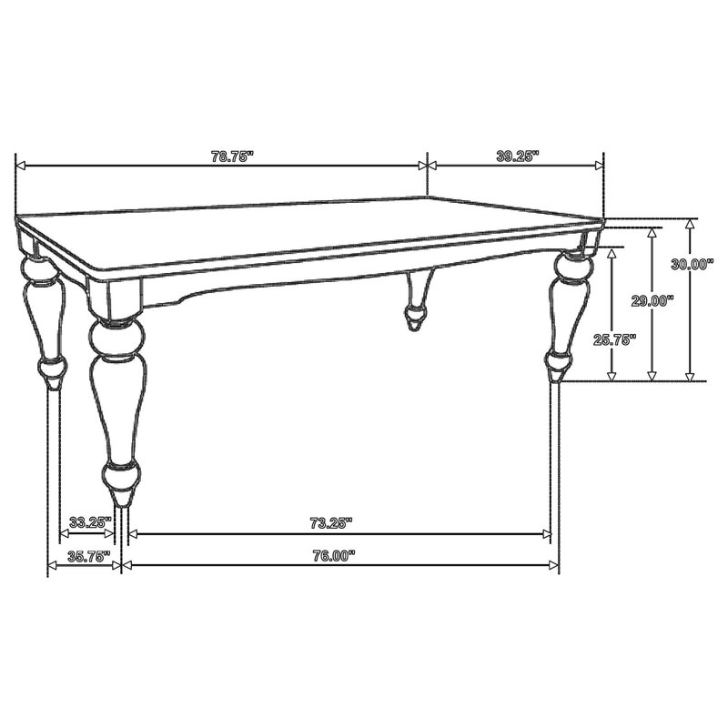 Brad Dining Table, 79 Inch Rectangular, Sand Brown, Charcoal Grey