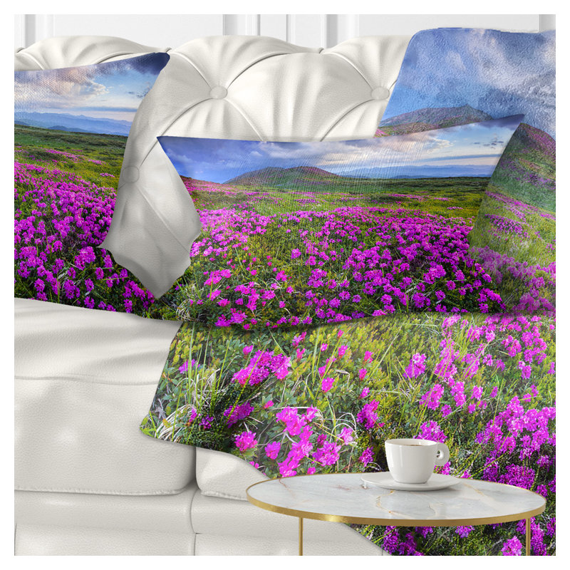 Housse de coussin rectangulaire en lin Rhododendron