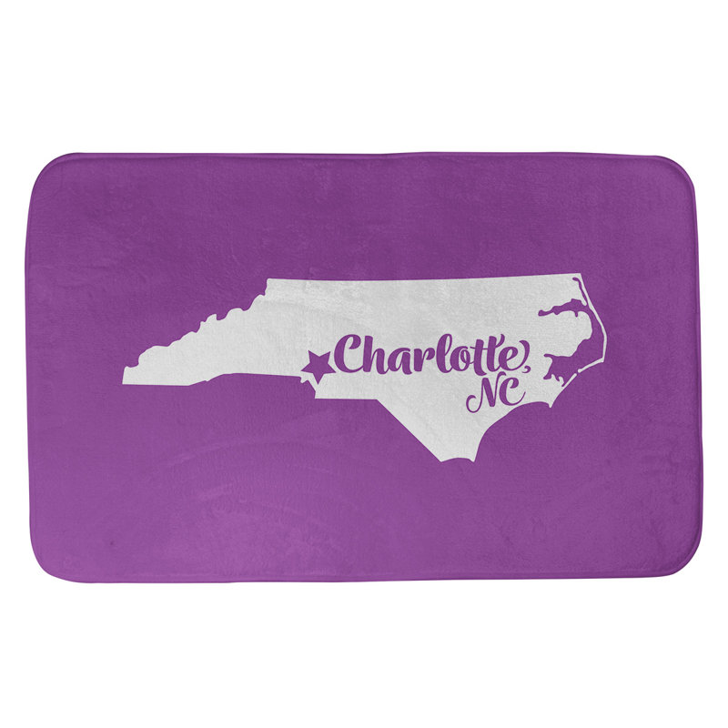 Tapis pour salle de bain en microfibre rectangulaire antidérapant antidérapant, L 17 po x L 21 po, Violet