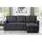 84" Dark Gray Linen Sectional With Reversible Sleeper, Storage, Plump Stitching Storage And 35" Height, Design