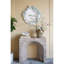 Console arquée moderne 32,3 x 14,2 x 29,9 po, finition faux travertin beige | Idée cadeau