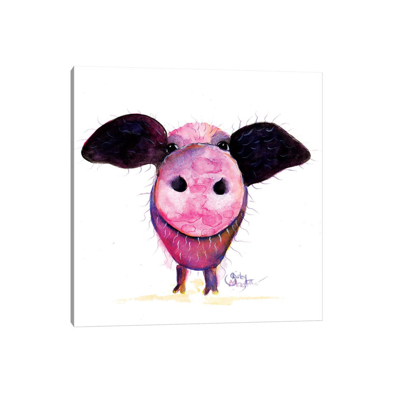 Pigs Can Fly !! by Shirley Macarthur - Wrapped Canvas Painting, 45.72 cm H x 45.72 cm W x 1.91 cm D