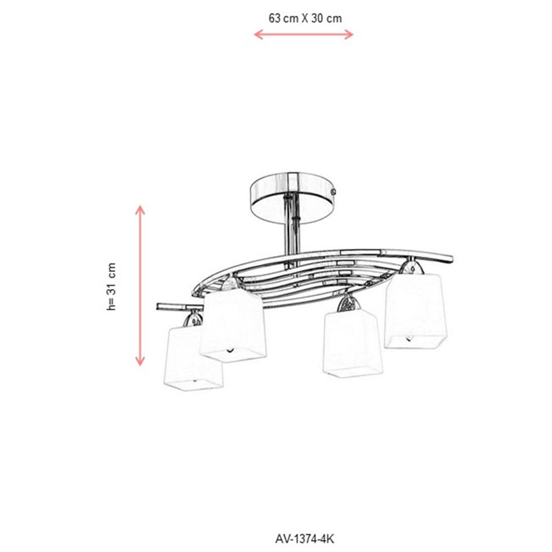 Gladding Semi Flush Mount, White