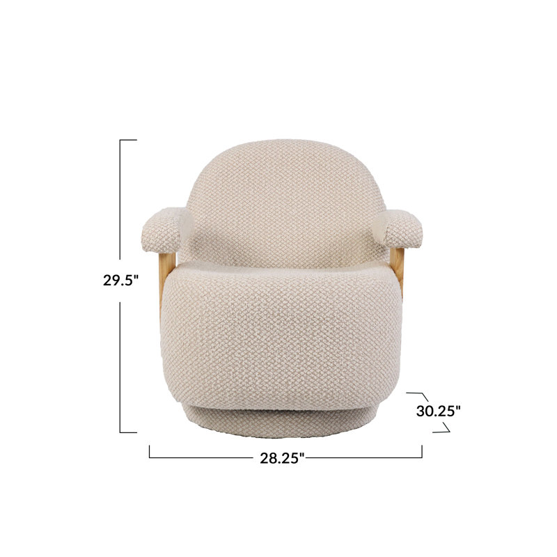 Chaise pivotante rembourrée Boucle