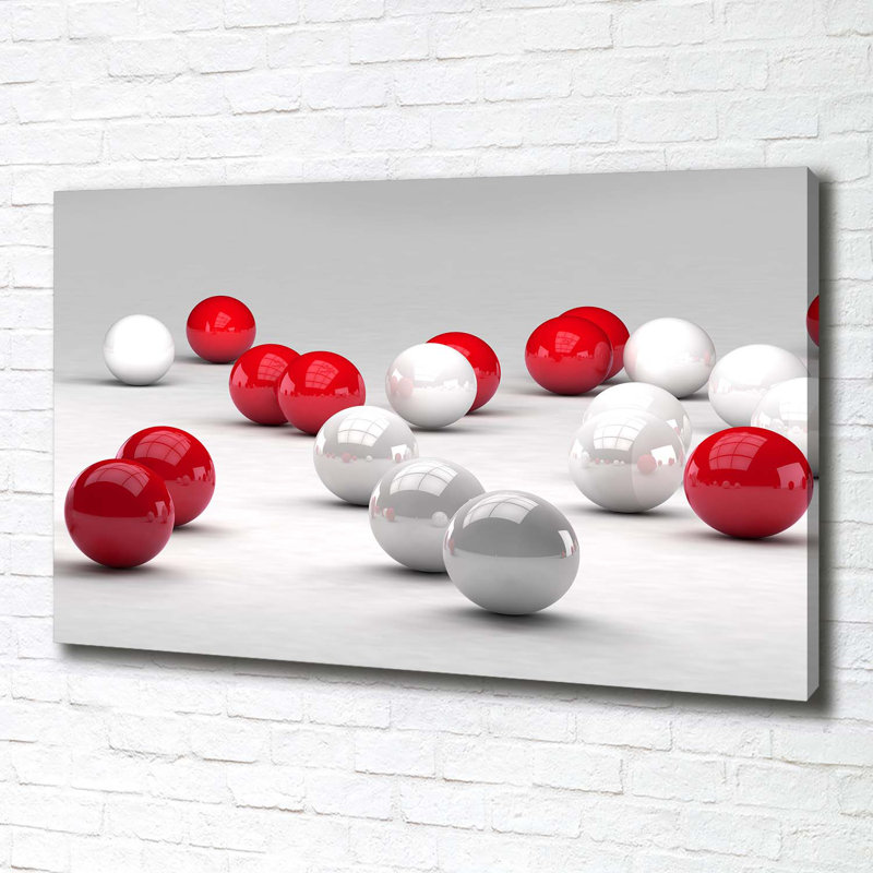Red And White Balls - Wrapped Canvas Print