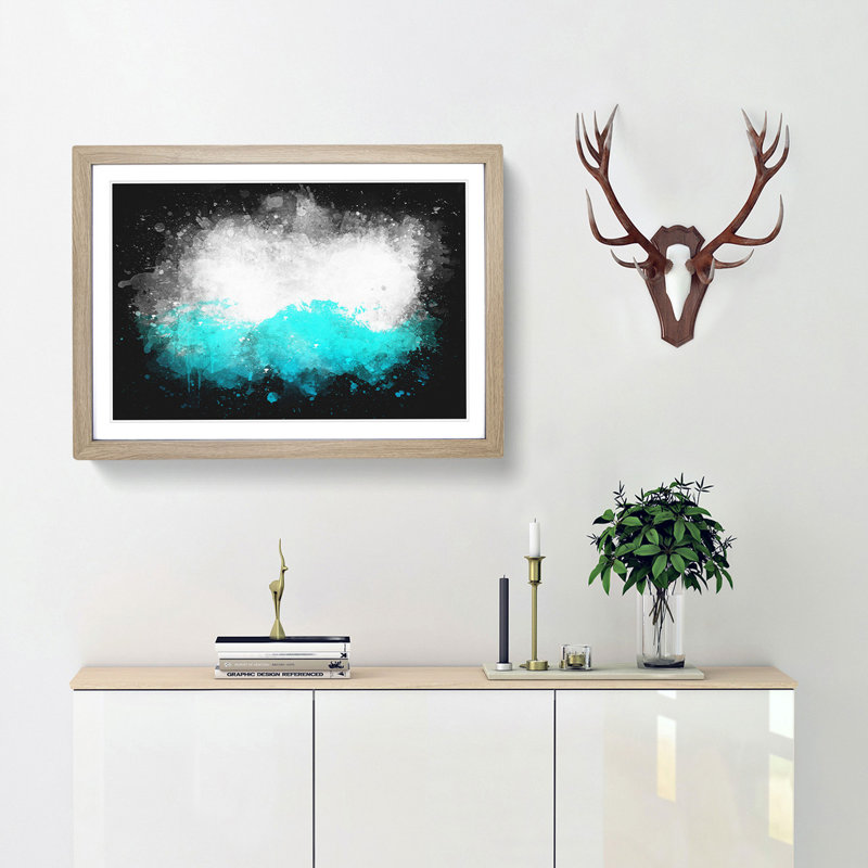Mountain Tops - Picture Frame Graphic Art Print, 24cm H x 33cm W x 2cm D, Oak Framed