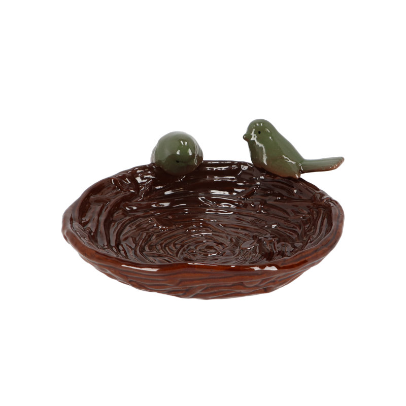 Ceramic Single Tier Birdbath