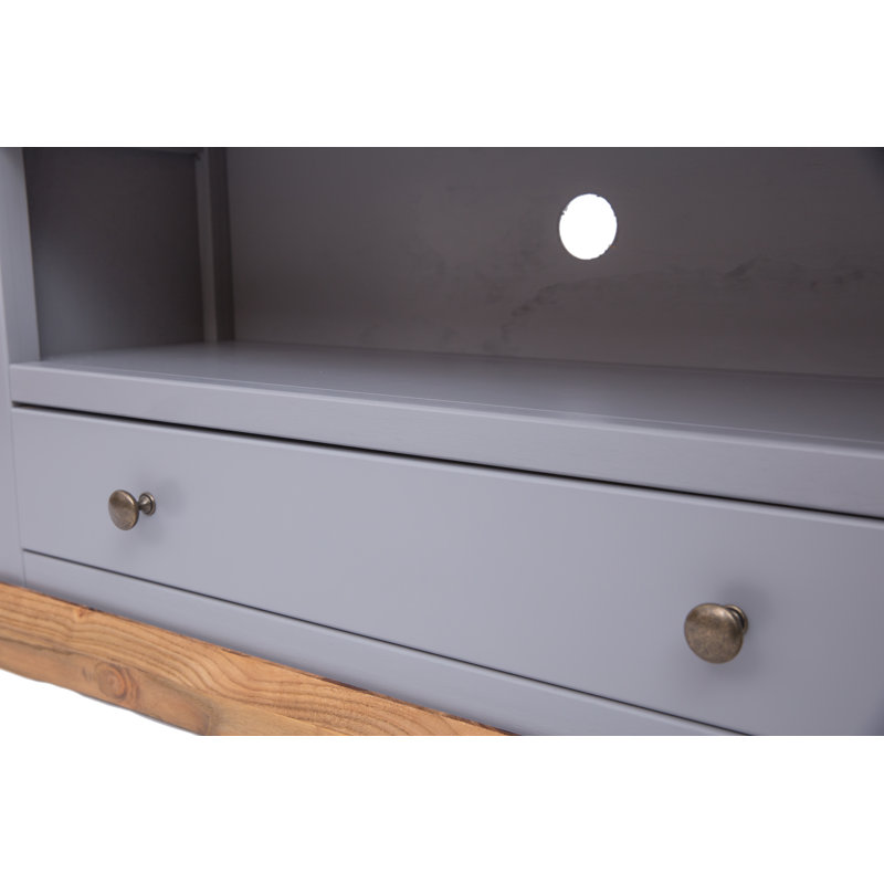 Abington TV Stand, Brown/Grey/Brown/Brass