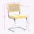 Mid-Century Modern Velvet Dining Chairs - Olive Green Upholstered Rattan Back & Stainless Steel Cantilever Base-202660495