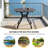 36" Round Black Metal Outdoor Patio Dining Table With 1.96" Umbrella Hole