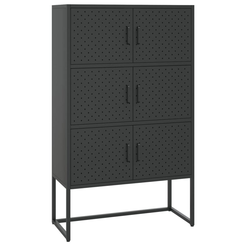 Harshith Highboard Black 80x35x135 cm Steel