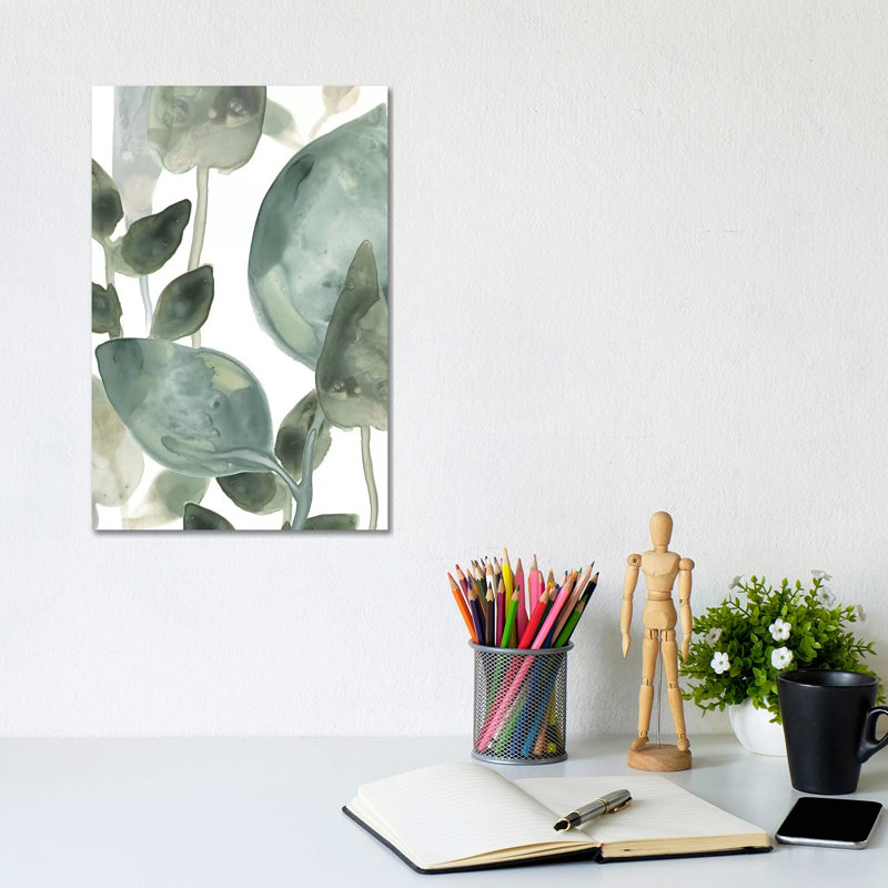 Water Leaves II by June Erica Vess - Wrapped Canvas Painting, 20.32 cm H x 30.48 cm W