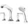 Rhen Double Handle Deck Mounted Roman Tub Faucet Trim with Diverter and Handshower