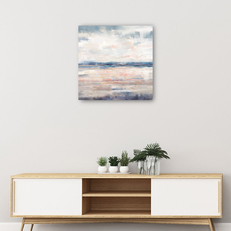 Calm Coastal Abstract Wrapped Canvas Art Print, 20" x 20"
