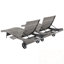 Ensemble de 2 chaises longues en osier de patio avec roulettes et table d'appoint-390497459