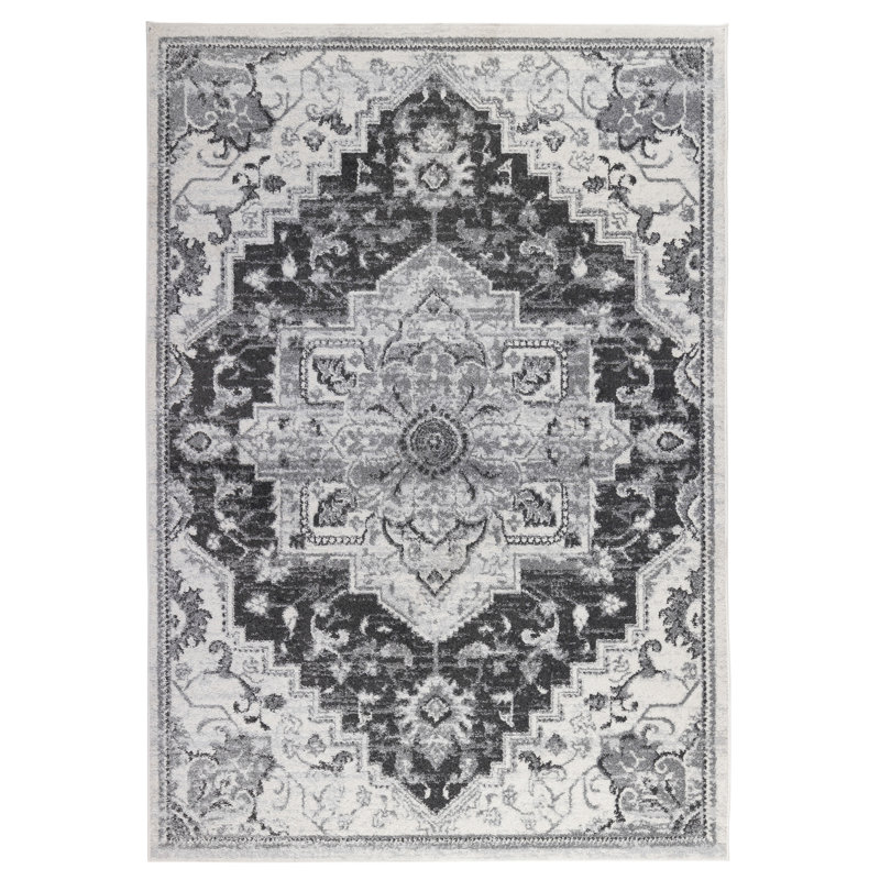 Tapis à motif de velours à poil court Alice, Rectangle 2 pi x 3 pi