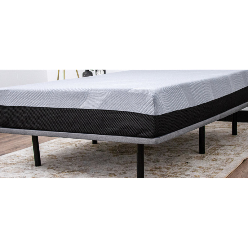 King Upholstered Platform Foundation - X Series, Modern Gray, 6 Adjustable Legs, Up To 1000 Lbs, Plywood & Steel, Foldable, Easy Setup Series Legs With Heights, Lbs Capacity, Steel Structure, Install